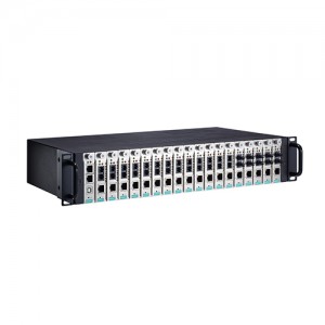 شاسی رکمونت مبدل های رسانه موگزا MOXA TRC-2190-AC Rackmount Chassis For Media Converters