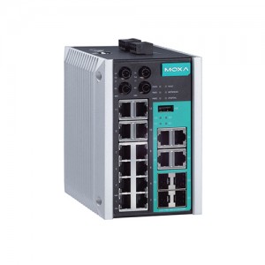 سوئیچ مدیریتی لایه 2 صنعتی موگزا MOXA EDS-518E-MM-ST-4GTXSFP-T Layer 2 Managed Switch