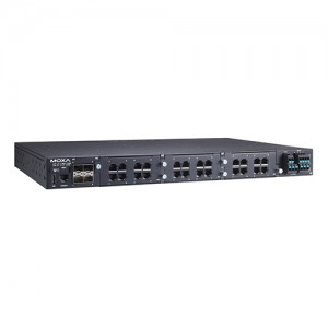 سوئیچ مدیریتی لایه 3 صنعتی موگزا MOXA RKS-G4028-4GS-2HV-T Layer 3 Managed Switch