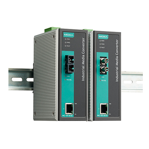 مبدل اترنت به فیبر نوری صنعتی موگزا MOXA IMC-101-S-SC Ethernet-To-Fiber Converter