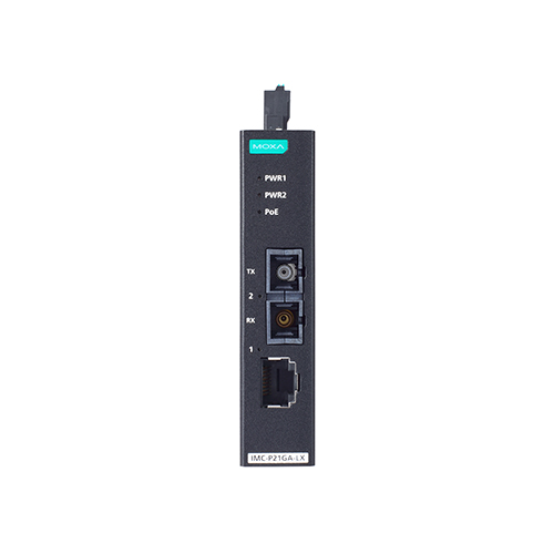مبدل اترنت به فیبر نوری صنعتی موگزا MOXA IMC-P21GA-G2-LX-SC Ethernet-To-Fiber Converter