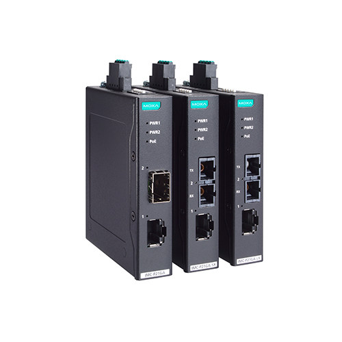 مبدل اترنت به فیبر نوری صنعتی موگزا MOXA IMC-P21GA-G2 Ethernet-To-Fiber Converter