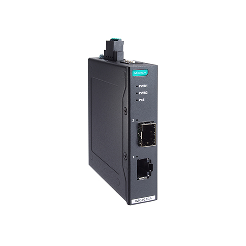 مبدل اترنت به فیبر نوری صنعتی موگزا MOXA IMC-P21GA-G2 Ethernet-To-Fiber Converter