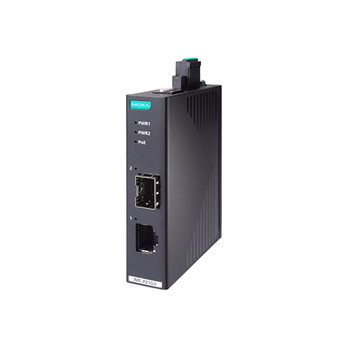 مبدل اترنت به فیبر نوری صنعتی موگزا MOXA IMC-P21GA-G2 Ethernet-To-Fiber Converter