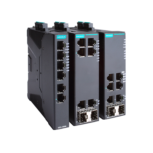 سوئیچ هوشمند صنعتی موگزا MOXA SDS-3006-4PoE-2GTXSFP Smart Ethernet Switch