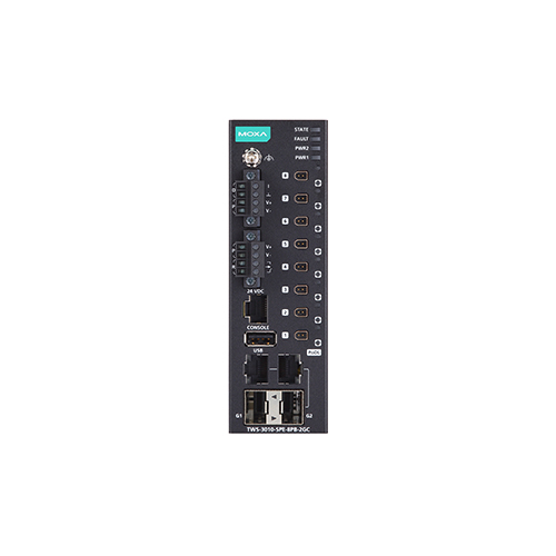 سوئیچ اترنت مدیریتی صنعتی موگزا MOXA TWS-3010-SPE-8PB-2GC-T Managed Ethernet Switch